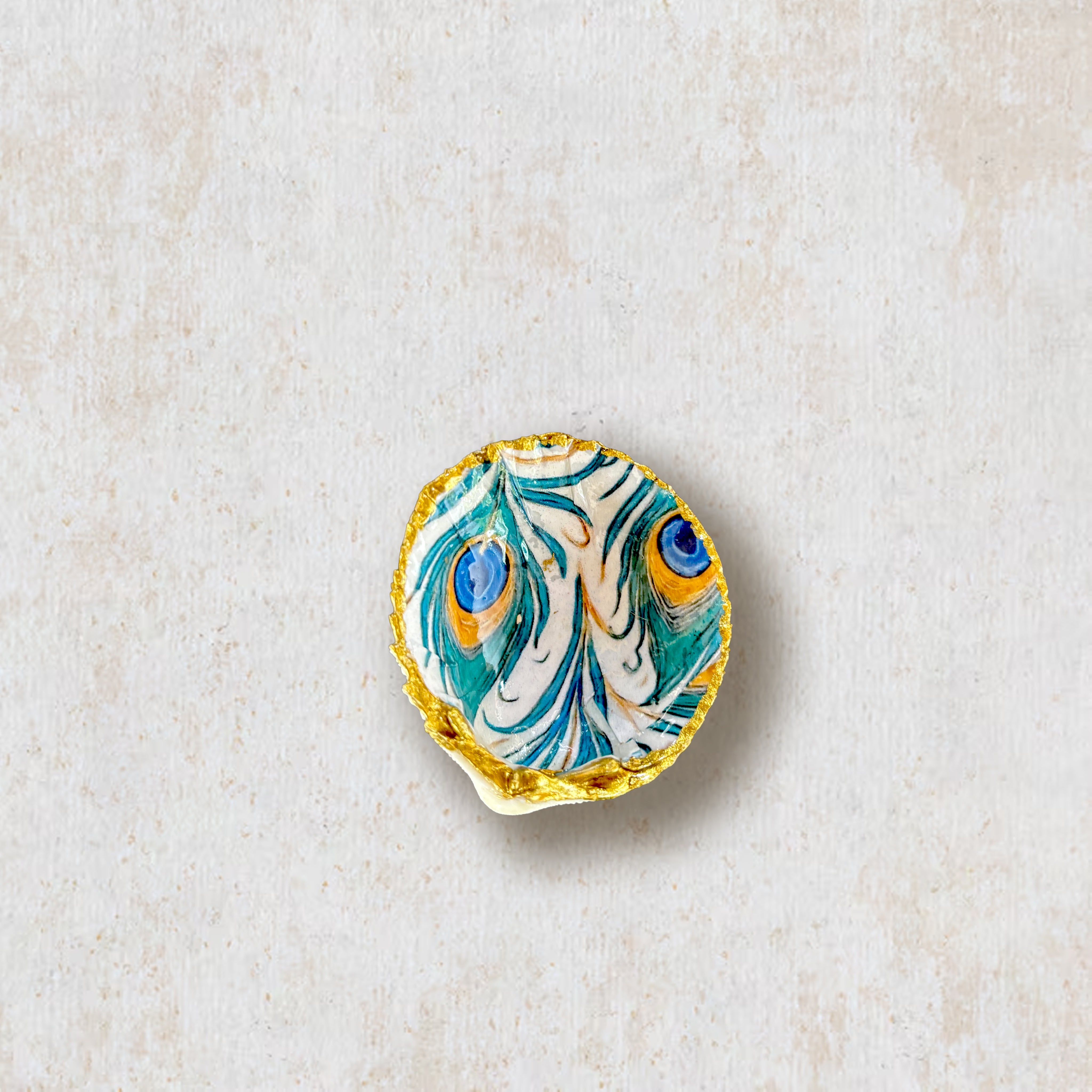Peacock Inner Shell *Limited Edition: Peacock White Mini Shell – Miranda Thomas Designs